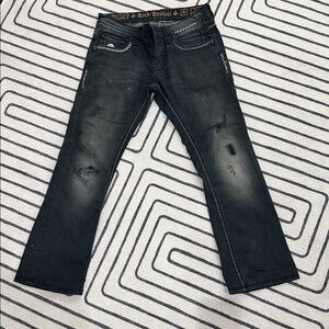 Rock Revival Men's Distressed Dark Jeans